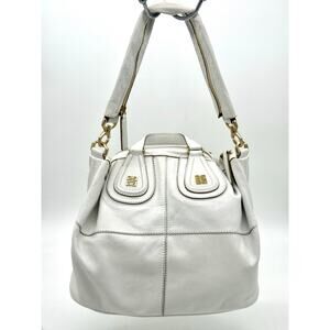Copied - Authenticated Givenchy Nightingale White Leather Tote - Gold Hardware